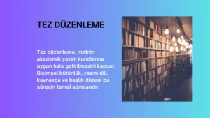 Tez Düzenleme